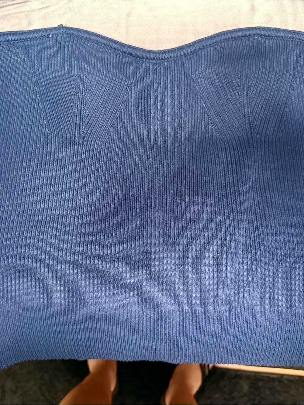 Classic Ribbed Tube Top in Navy